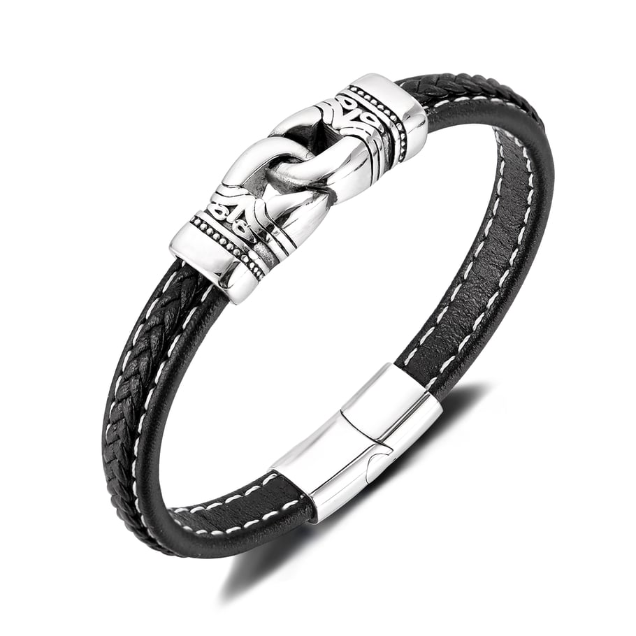 1 Piece Industrial Geometric Stainless Steel Men's Bracelets 