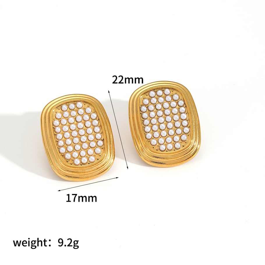 Luxuriöse Ohrstecker aus goldfarbenem Edelstahl 
