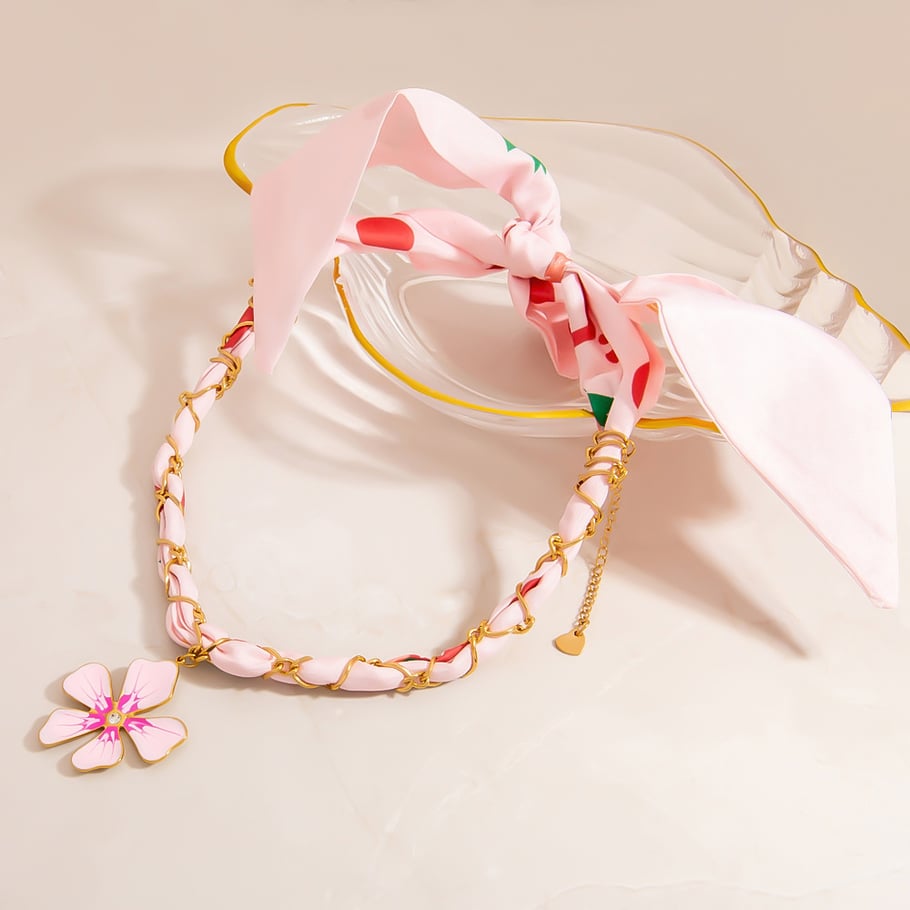 Romantic Flower Stainless Steel  Gold Color Pendant Necklaces Picture4