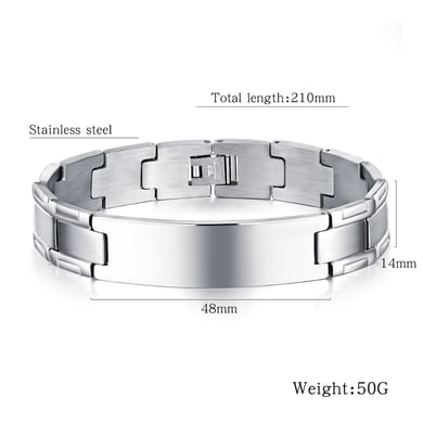 1 Piece Minimalist Geometric Stainless Steel Men's Bracelets h5 Picture4