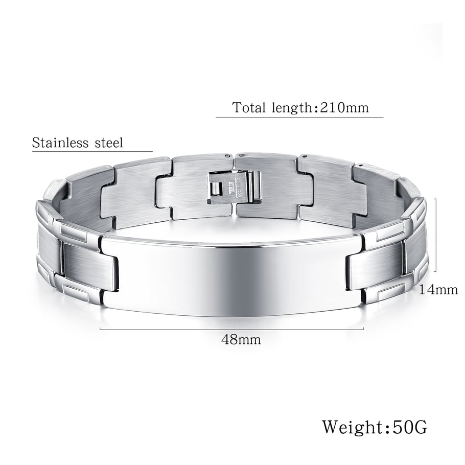 1 Piece Minimalist Geometric Stainless Steel Men's Bracelets Picture4