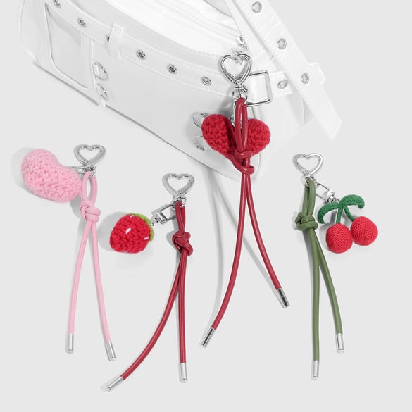 Dijes para bolsos con forma de cereza dulce