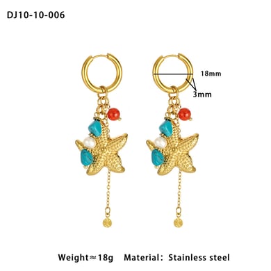 1 Piece Marine Organism Stainless Steel Gold Color Women's Pendant Necklaces h5 