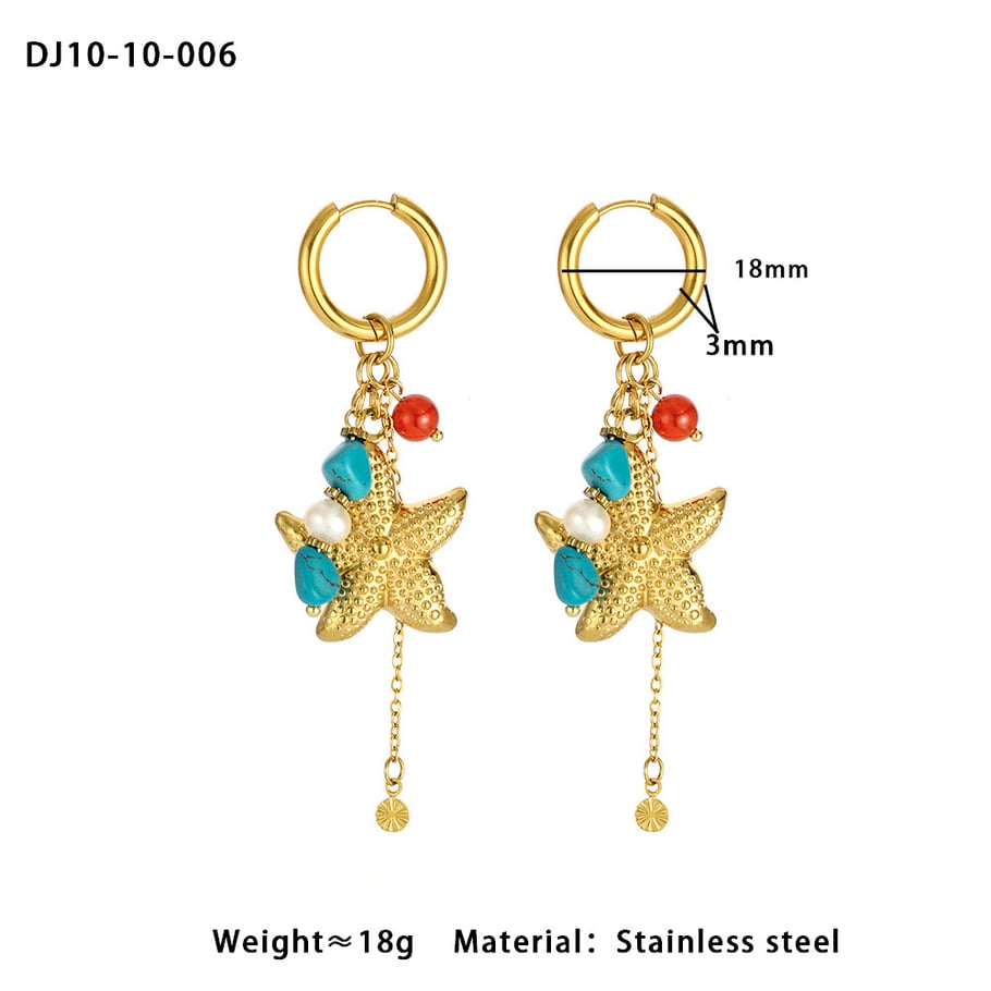 1 Piece Marine Organism Stainless Steel Gold Color Women's Pendant Necklaces 
