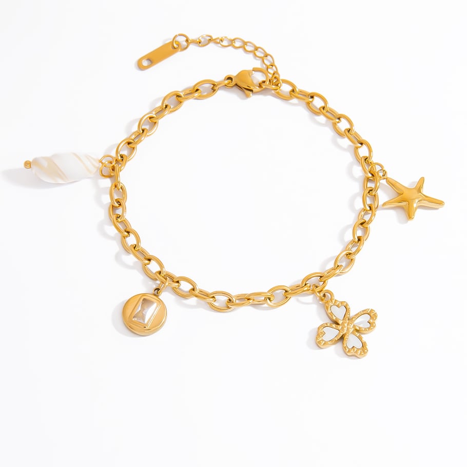 Marine Chic Stainless Steel Gold Color Women's Charm Bracelets 