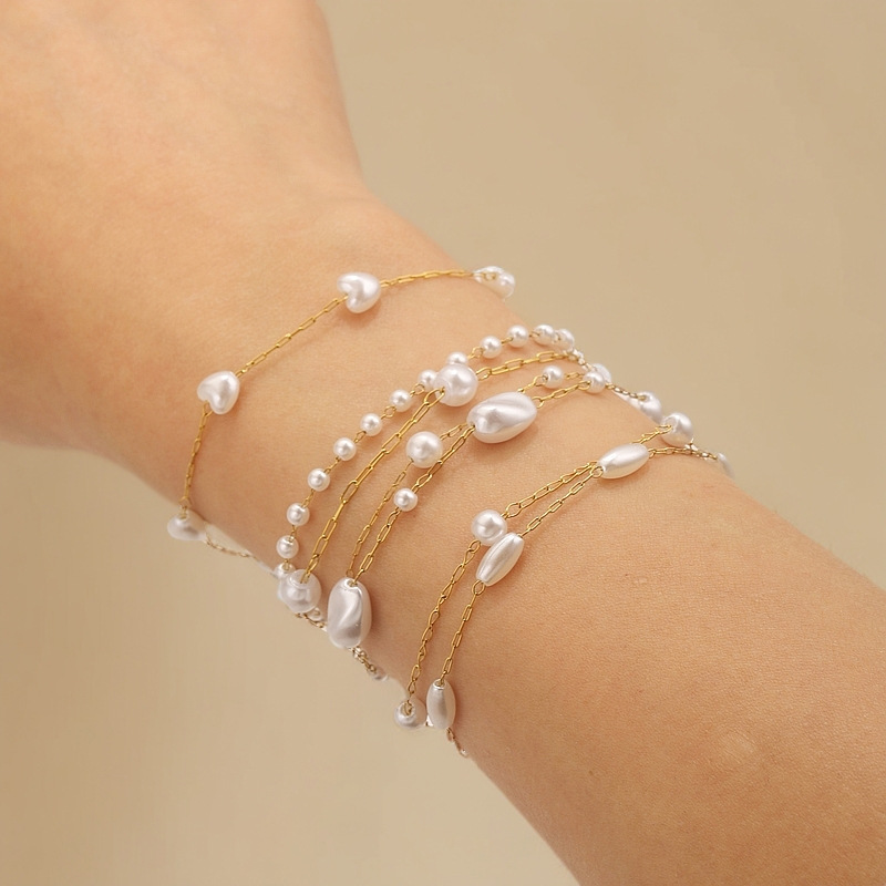 1 Piece Elegant Natural Beads Stainless Steel Women's Chain Necklaces Picture3