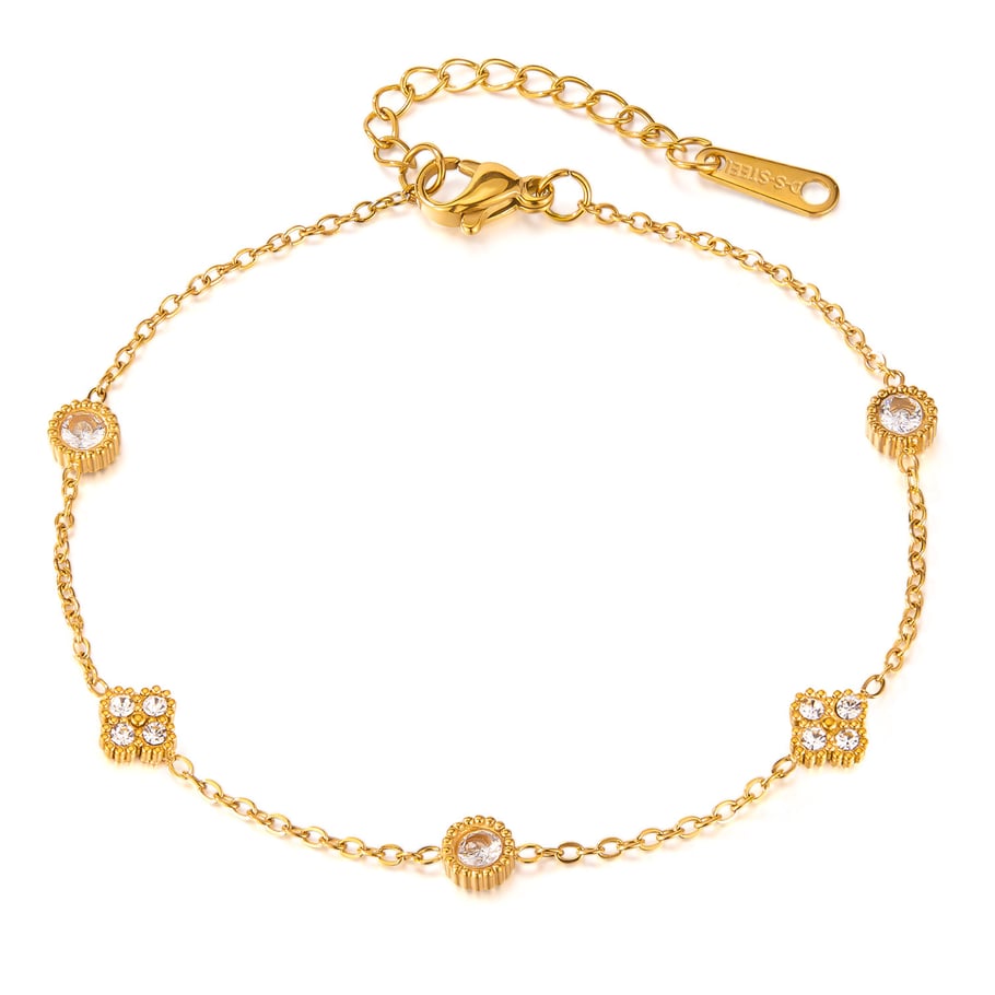 Pulseras de cadena de acero inoxidable para mujer, serie simple, geométricas, diarias, 1 unidad Imagen6