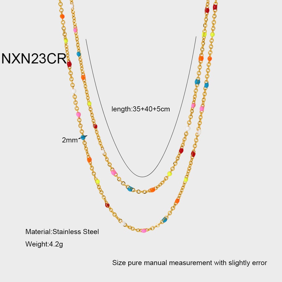 Light Luxury and Sweet Multi - colored DIY Stainless Steel Bead Chains 