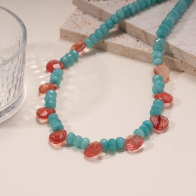 1 Piece Glamorous Series Vacation Droplet Stainless Steel Gold Color Women's Beaded Necklaces h5 Picture5