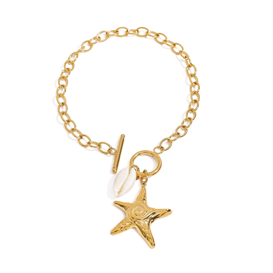 Starfish Stainless Steel  Gold Color Charm Bracelets 