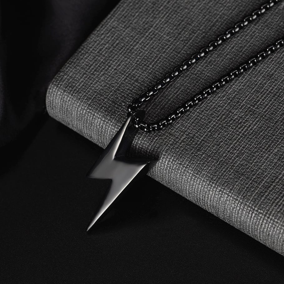1 Piece Subtle Lightning Stainless Steel Gold Color Men's Pendant Necklaces Picture5