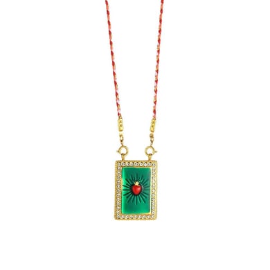 Ornate Rectangular Oil-spot Glazing Women's Pendant Necklaces h5 