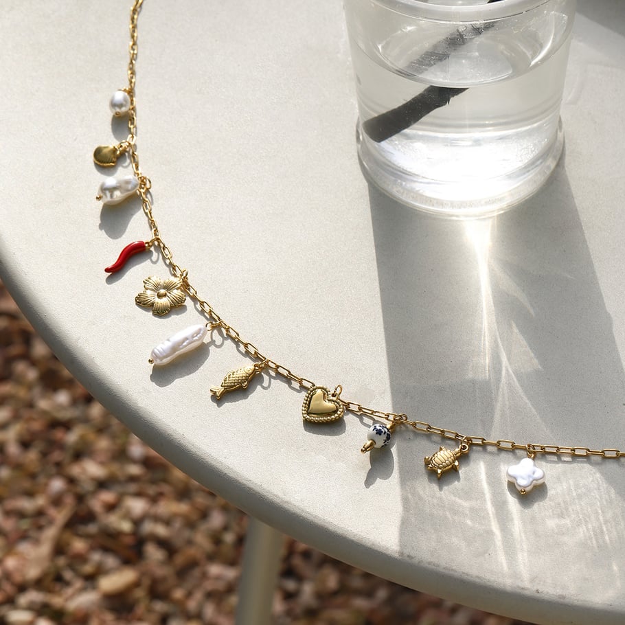 Ins Style Heart Stainless Steel Gold Color Pearl Waist Chains Picture5
