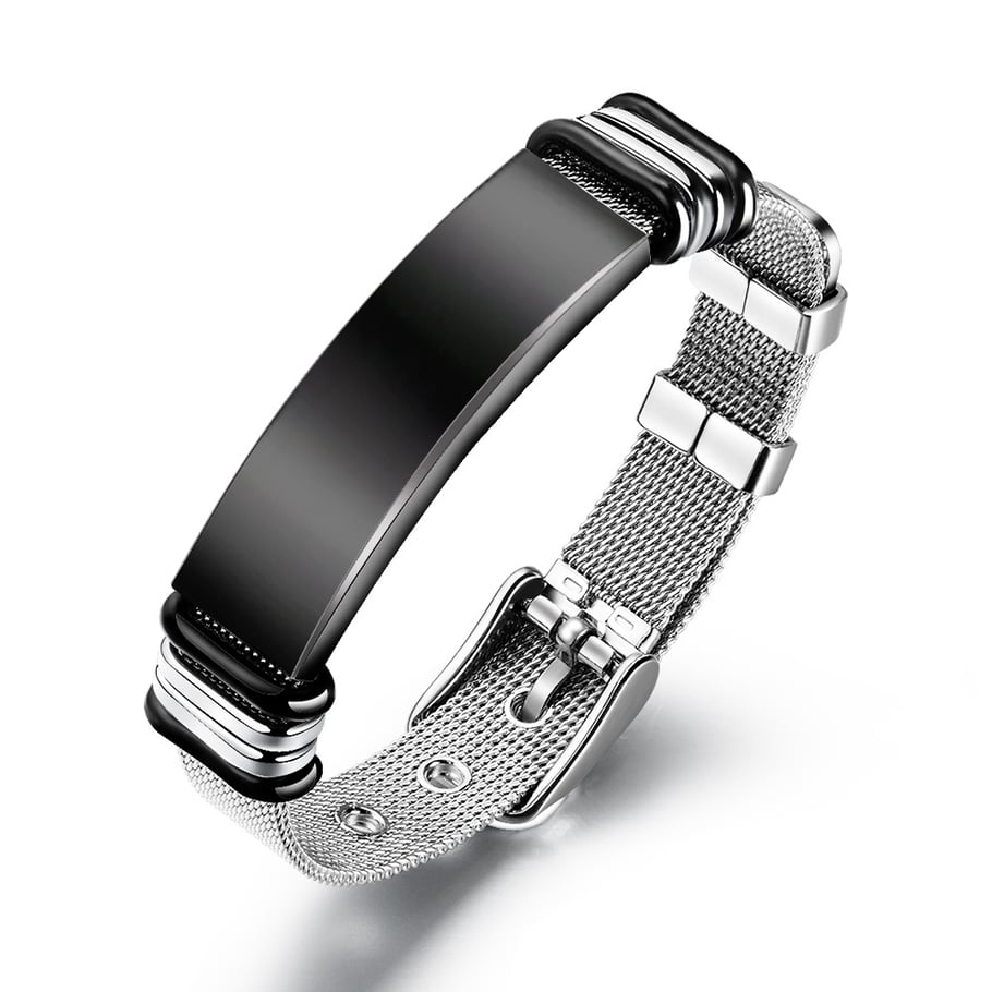 1 Piece Designable Series Rectangular Stainless Steel Men's Chain Bracelets Picture6