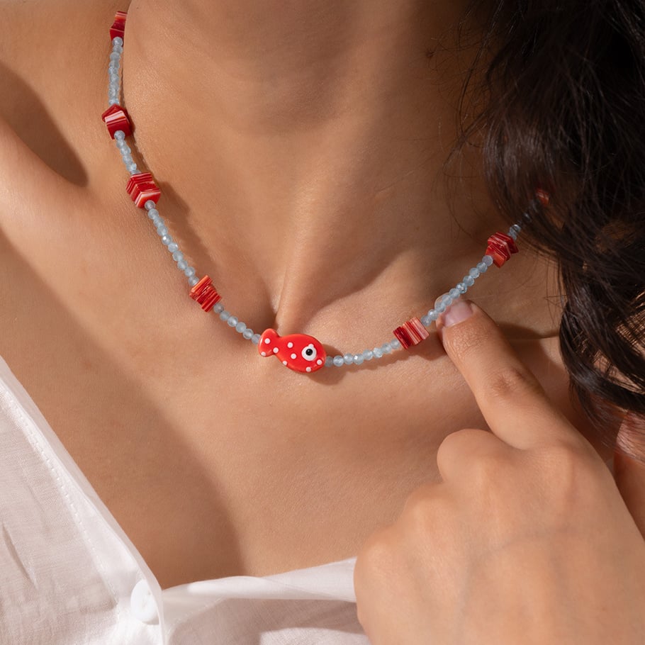 Stylish Colorful Beads Natural Stones Women's Beaded Necklaces Picture5