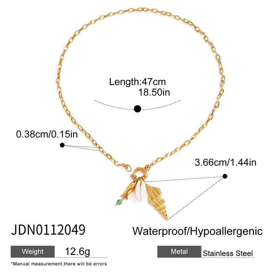 Oceanic Stainless Steel Gold Color Pendant Necklace Picture2