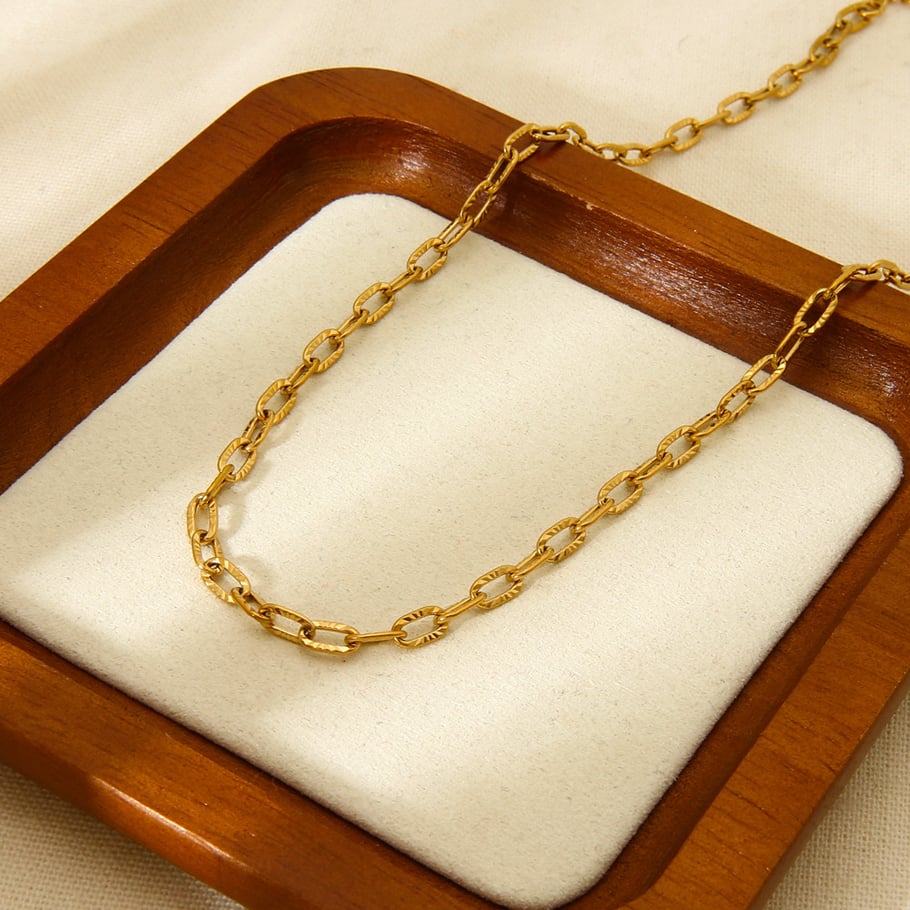 Simple and Stylish Square DIY Gold - colored Stainless Steel Links Picture3