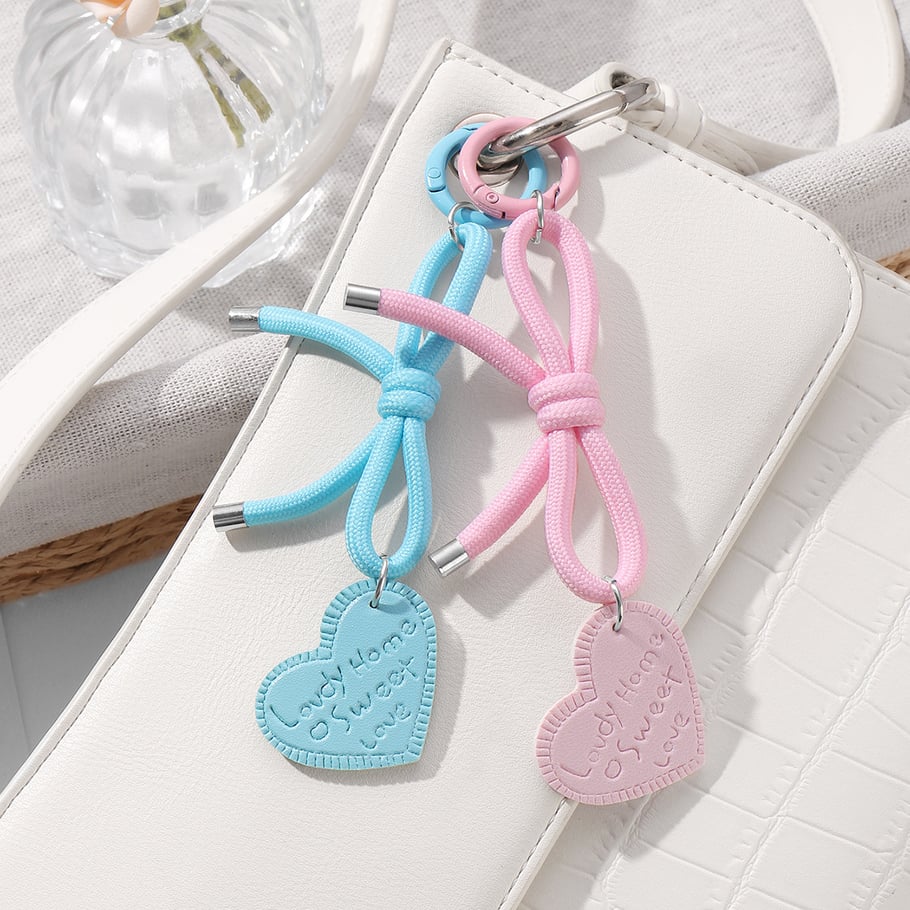 Leather Heart & Bow Knot Women's Bag Charms Picture5