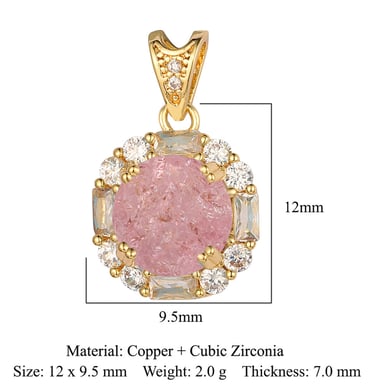 Chic Geometric Figure Copper Gold Color Pendants h5 Picture2