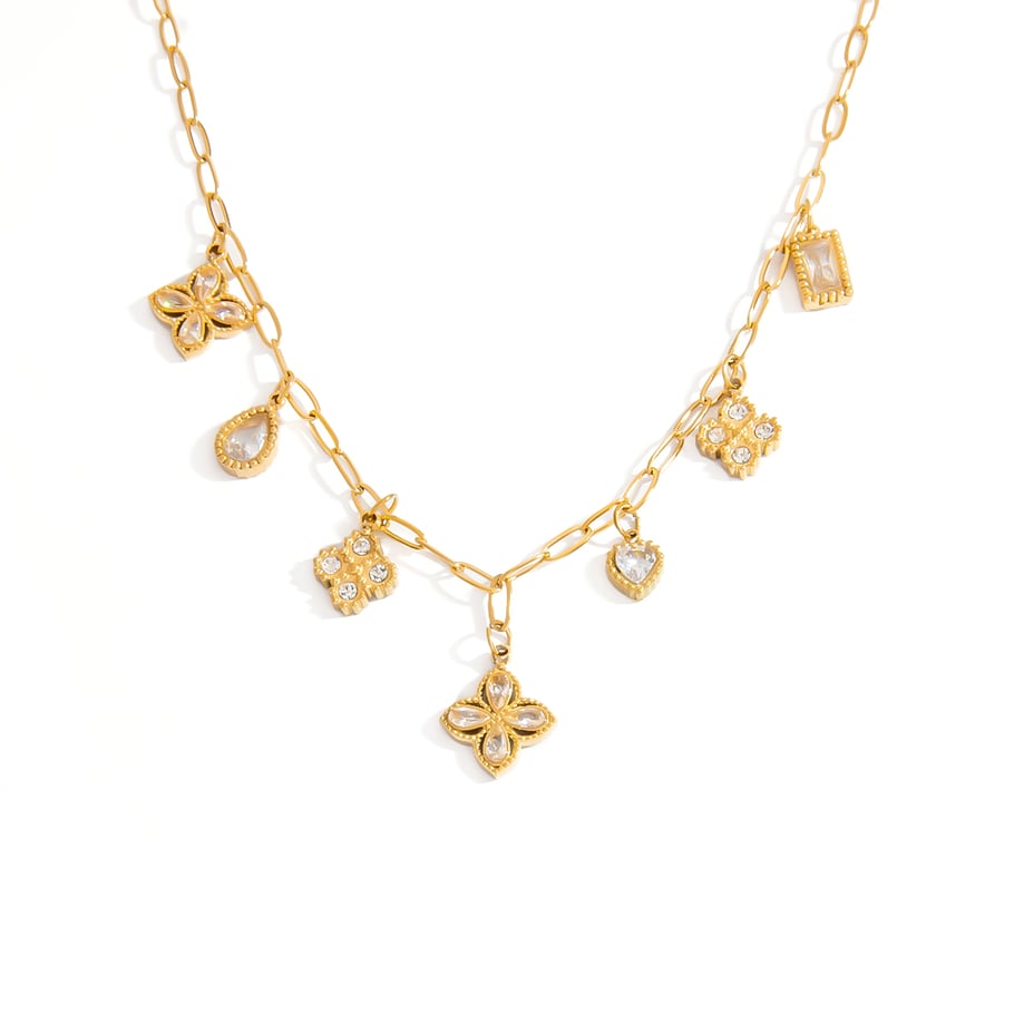 Simple Series Gold Color Stainless Steel Necklaces for Women 