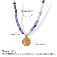 XL438BEG Natural Stone Gold Necklace Picture2