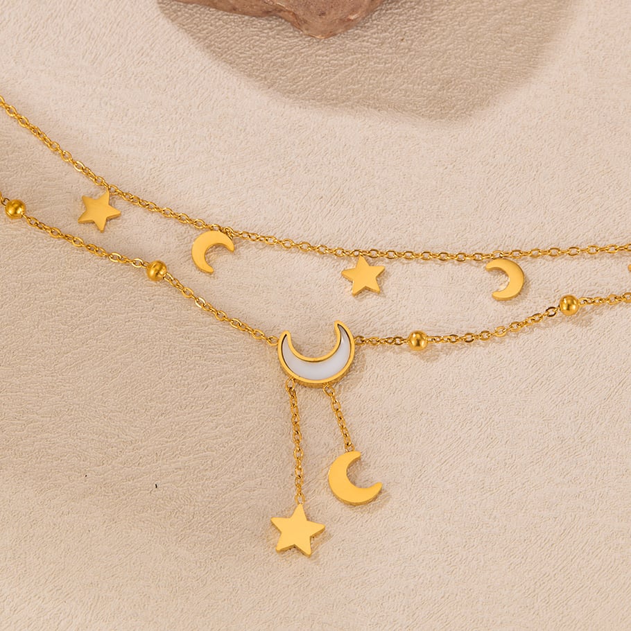 1 bracelet de cheville pour femme en acier inoxydable couleur or, motif étoile de vacances Image5