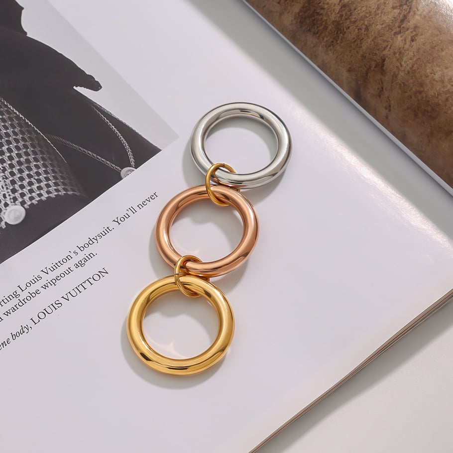 1 Piece Classic Layered Stainless Steel Women's Single Rings Picture5