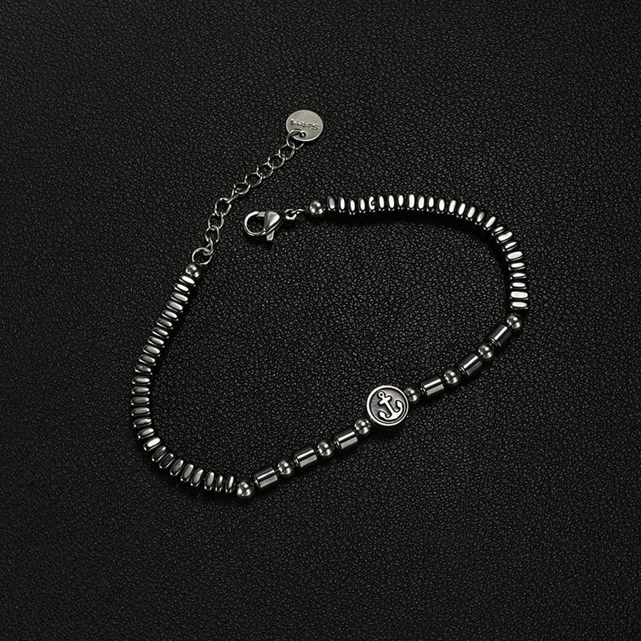 Boat Anchor Beads Stainless Steel Men's Beaded Bracelets Picture4