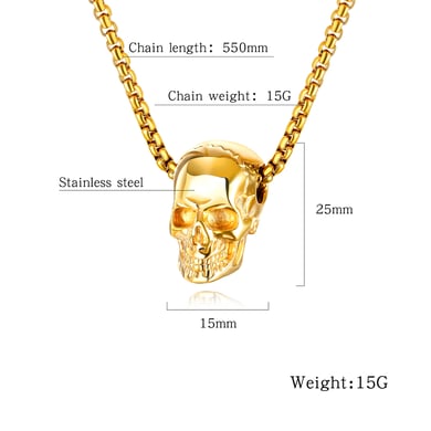 1 Piece Punk Skull Stainless Steel Men's Necklaces h5 Picture9