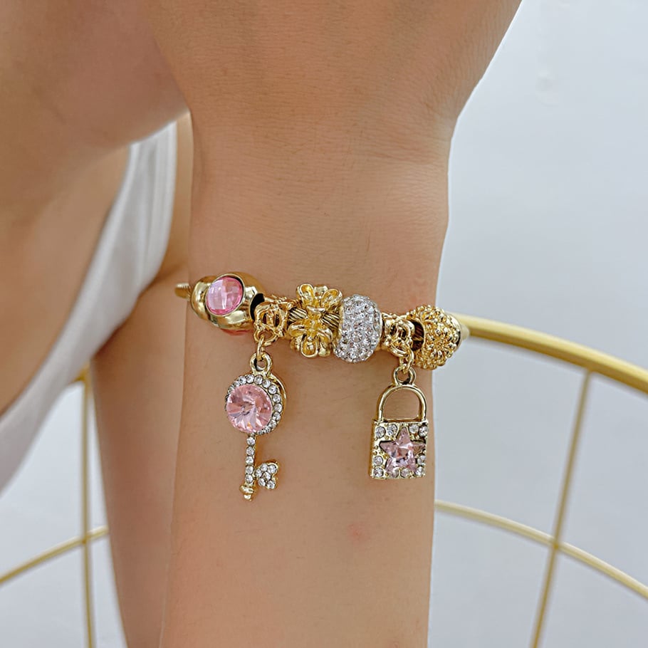 1 Stück Simple Series Niedliche Schließfach-Armreifen aus Edelstahl für Damen Bild5