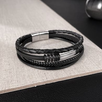 1 Piece Minimalist Multilayer Stainless Steel Men's Bracelets h5 Picture4