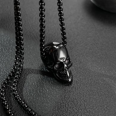 1 Piece Punk Skull Stainless Steel Men's Necklaces h5 Picture5