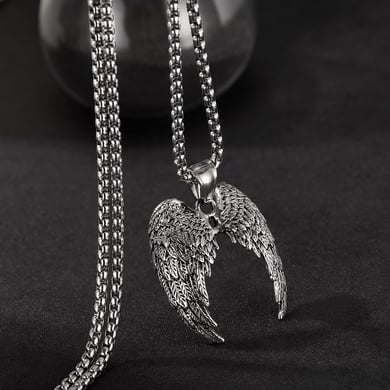 1 Piece Statement-making Wings Stainless Steel Men's Pendant Necklaces h5 Picture8