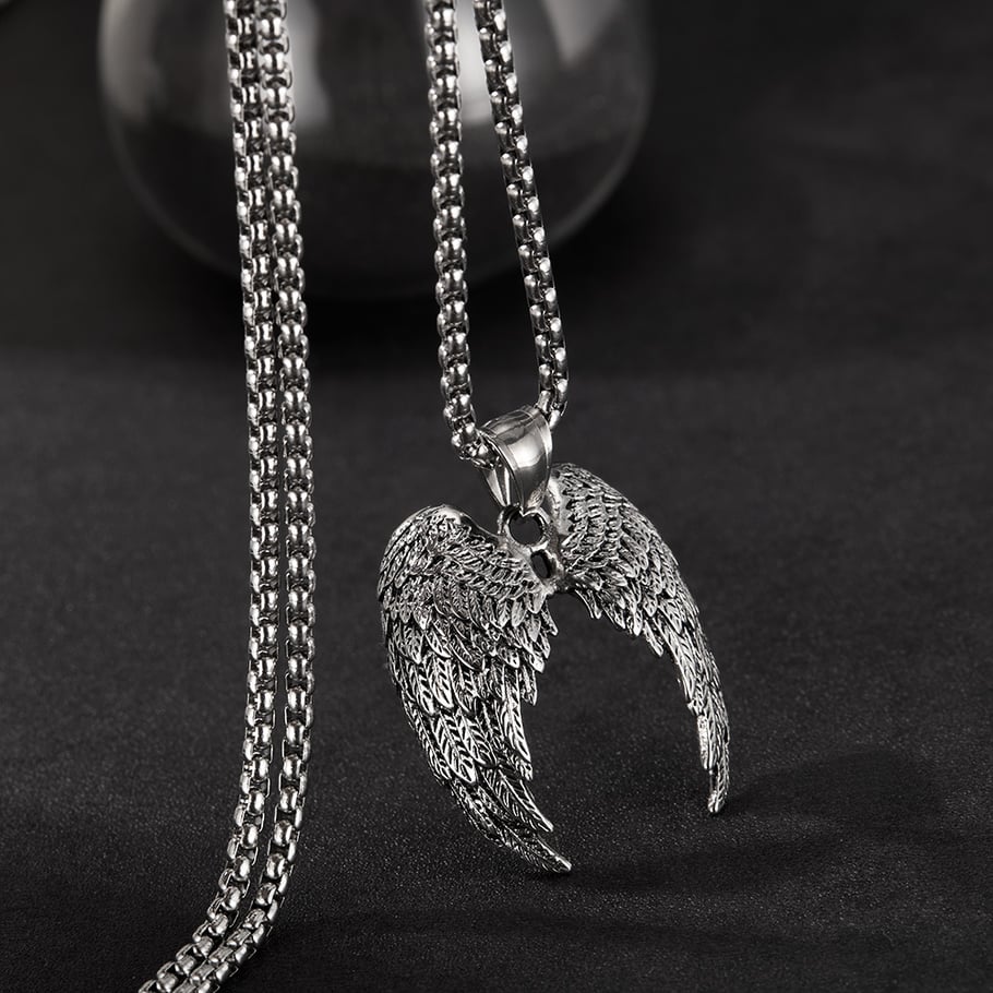 1 Piece Statement-making Wings Stainless Steel Men's Pendant Necklaces Picture8
