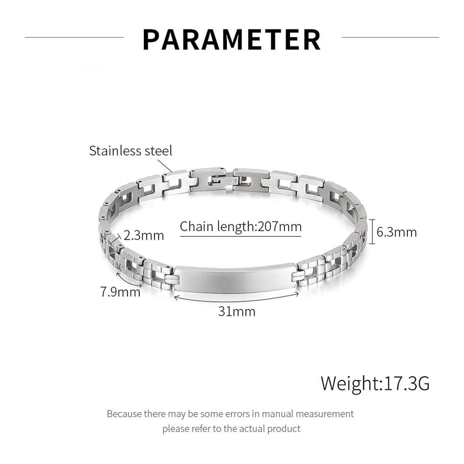 1 Piece Delicate Series Piercing Geometric Stainless Steel Men's Bracelets Picture9