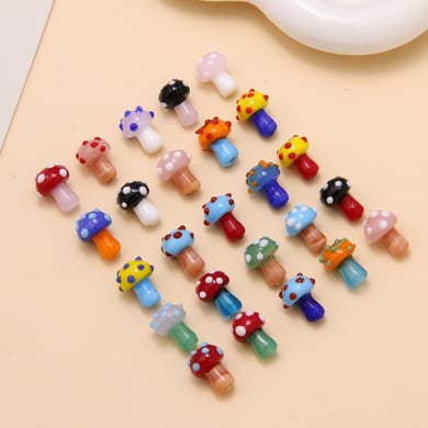 Exquisite Mushroom Colorful Glass DIY Jewelry Beads h5 Picture3