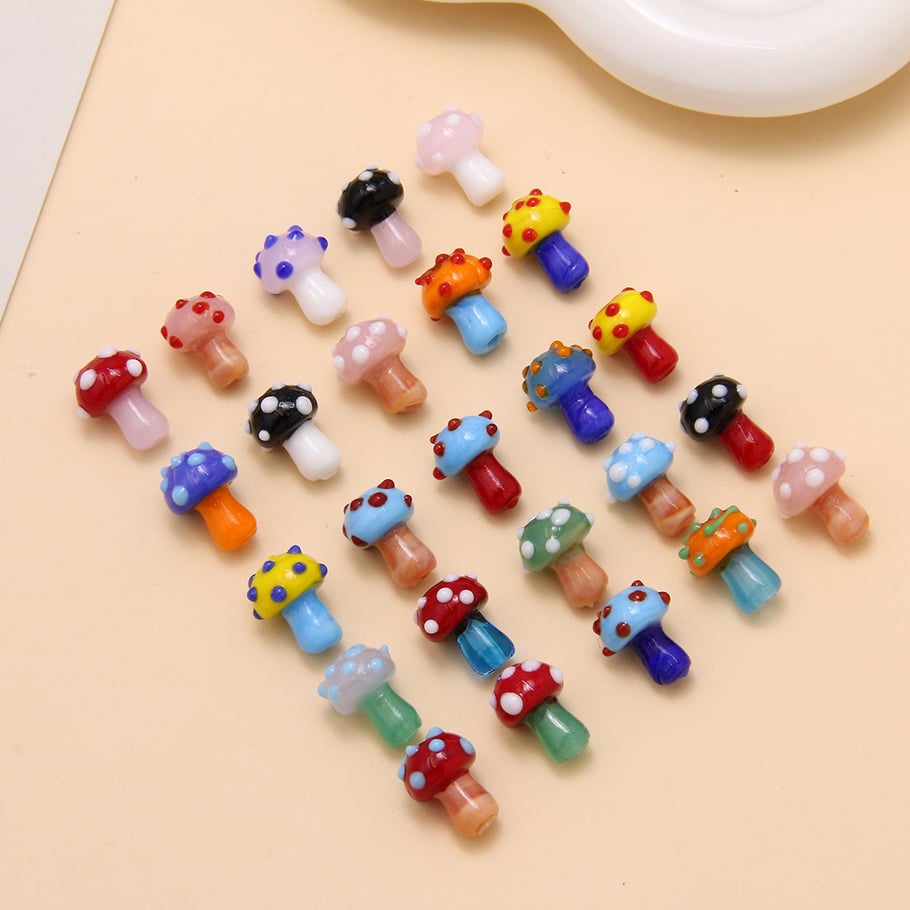 Exquisite Mushroom Colorful Glass DIY Jewelry Beads Picture3