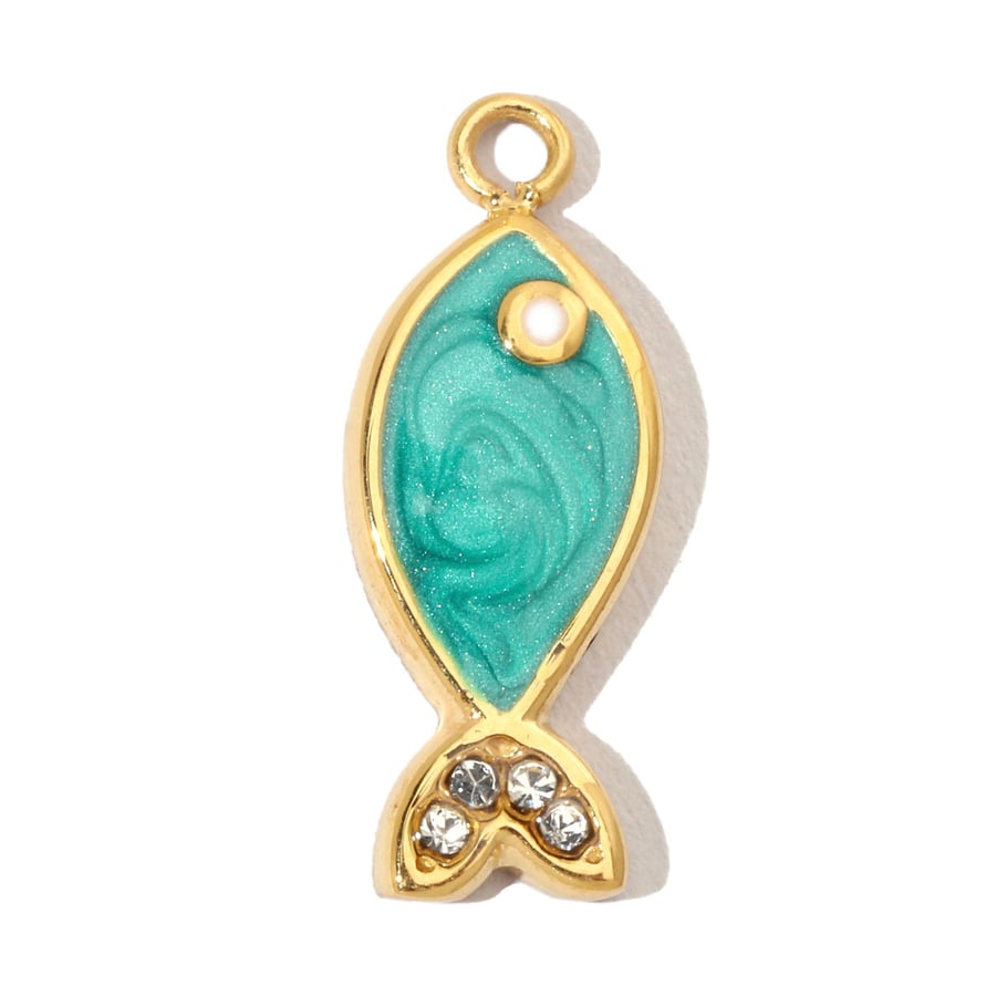 Vivid Watermelon Stainless Steel Gold Color Pendants 