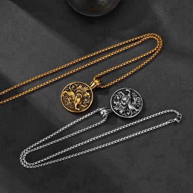 1 Piece Sophisticated Griffin Stainless Steel Men's Pendant Necklaces h5 Picture11