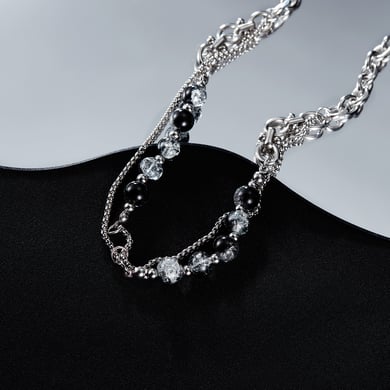 Sparkling Beads Stainless Steel Men's Chain Necklaces h5 Picture3