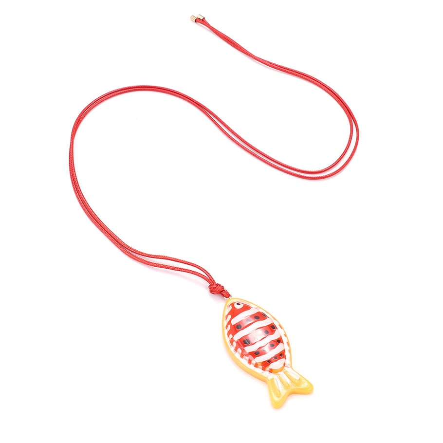 1 Piece Cute Braided Rope Resin Fish Pendant Necklace Picture4