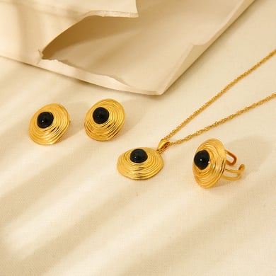 Simplicity Series Gold Color Stainless Steel Women's Earrings h5 Picture2