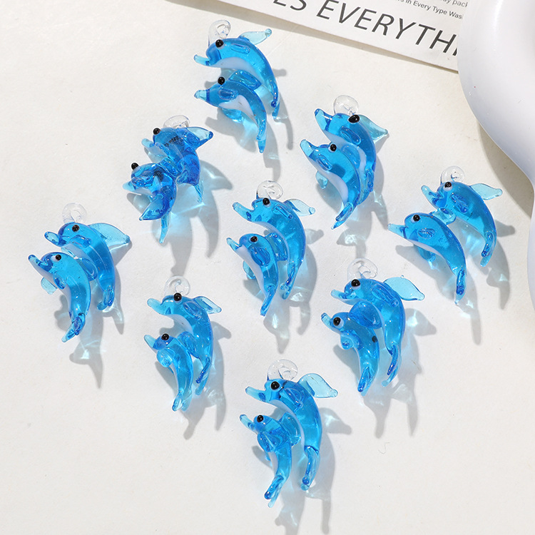 1 Piece Cute Dolphin Glass DIY Jewelry Beads Picture3