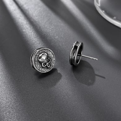 1 Pair Vintage Skull Stainless Steel Men's Earrings h5 Picture4