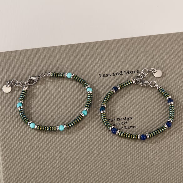 Braccialetti con perline vintage Annulus in acciaio inossidabile da uomo 2