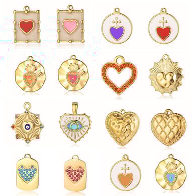 Gorgeous Heart Stainless Steel Gold Color Pendants h5 Picture6