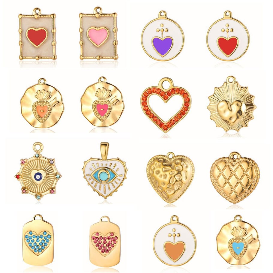 Gorgeous Heart Stainless Steel Gold Color Pendants Picture6