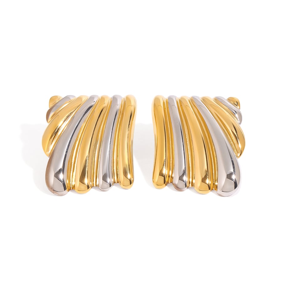 1 Pair Ins Style Stainless Steel Gold Color Women's Stud Earrings Picture5