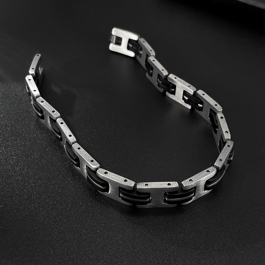 1 Piece Industrial Series Punk Geometric Stainless Steel Men's Bracelets Picture7