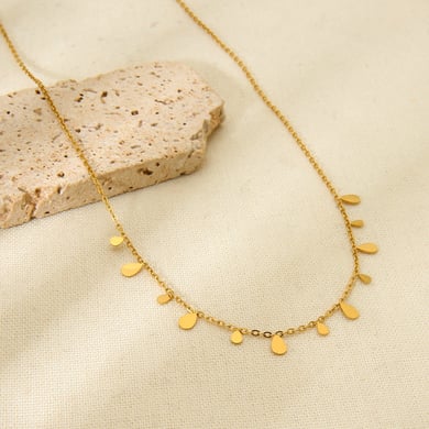 Simple Series Drop - shaped Gold - colored Stainless Steel Women's Necklaces h5 Picture4